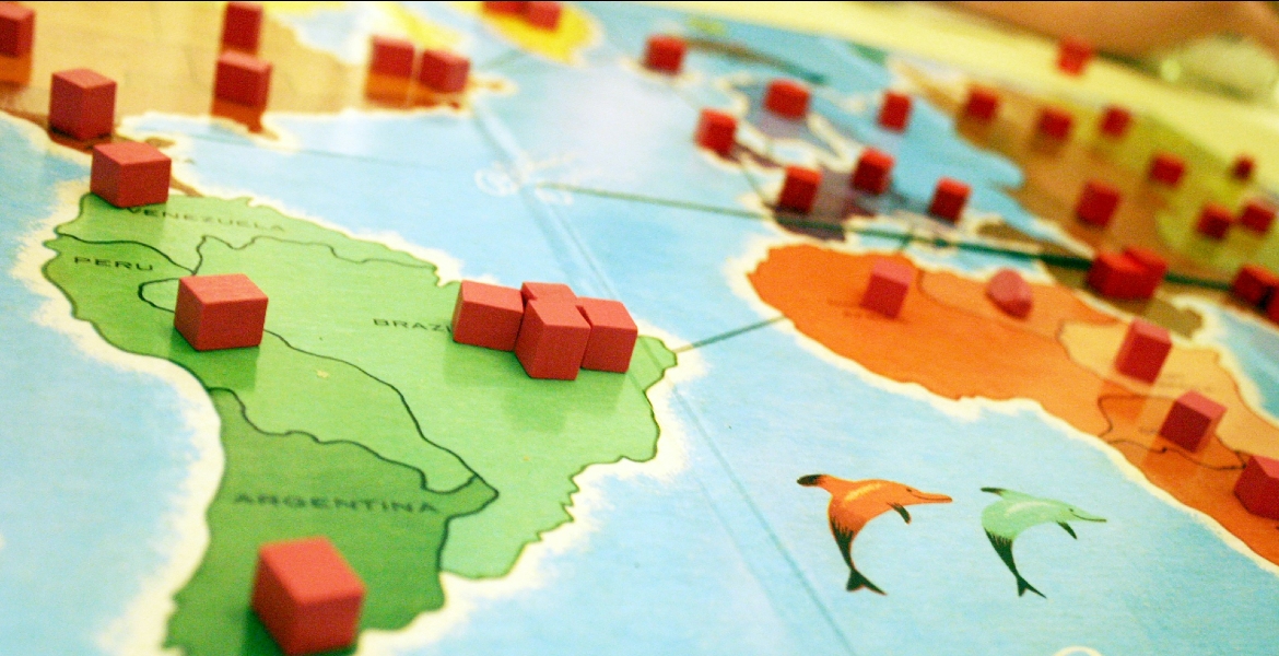 Photo of a world map