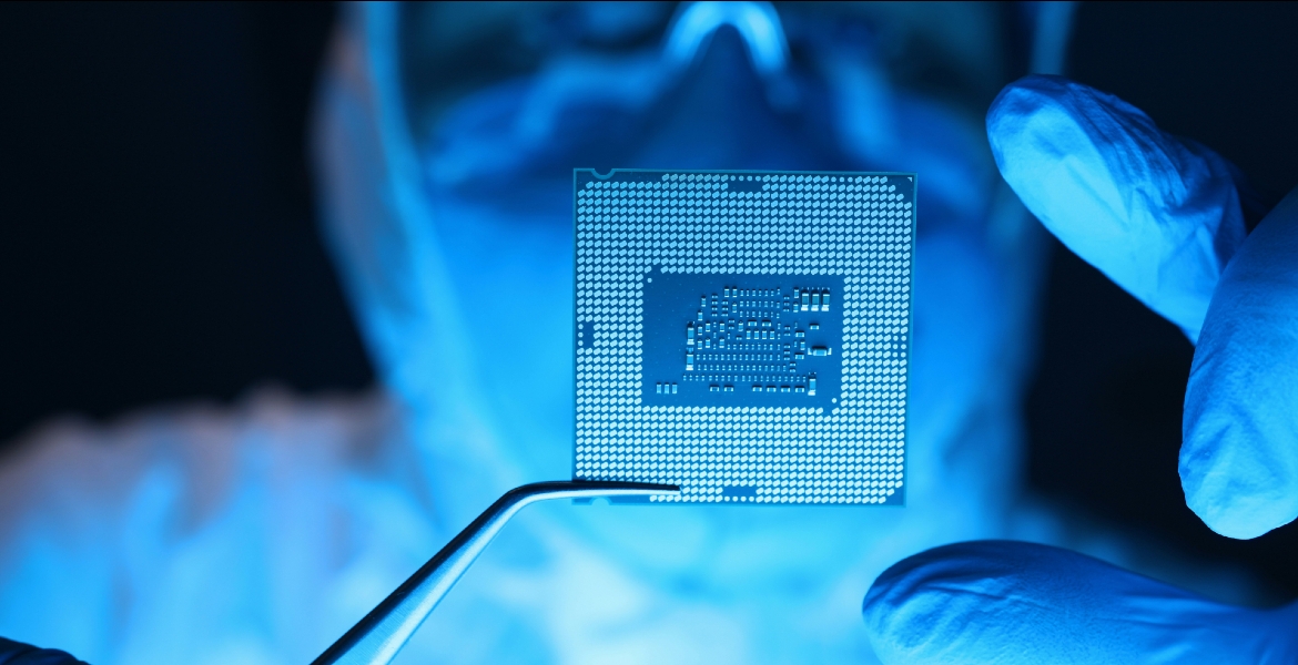 Photograph of a microprocessor