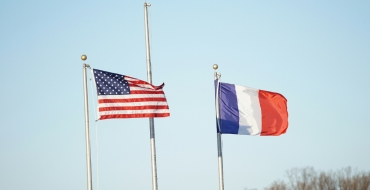 French and American flags